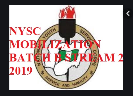 NYSC MOBILIZATION BATCH B STREAM 2 2019