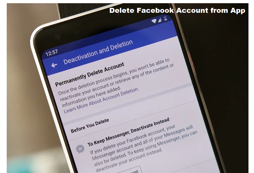 Delete Facebook Account from App