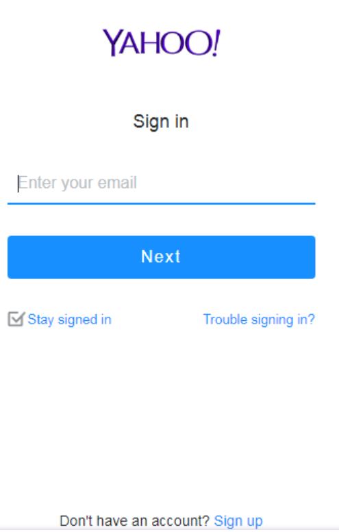 yahoomail login page