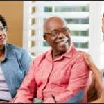 Home Health Aide and an aged man and woman
